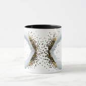 Minimalistischer Gold-Diamant-Rahmen Weiße Konfett Tasse (Zentrum)