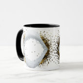 Minimalistischer Gold-Diamant-Rahmen Weiße Konfett Tasse (Vorderseite Links)