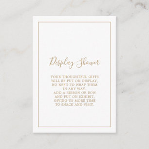 Minimalistischer Gold-Display-Duschkopf Begleitkarte