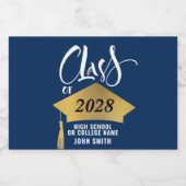 Minimalistischer Gold Grad Cap Stilvoller Script-A Alkoholflaschenetikett (Einzelnes Label)