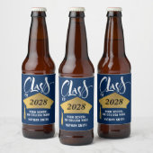 Minimalistischer Gold Grad Cap Stilvoller Script-A Bierflaschenetikett (Flaschen)