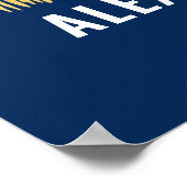 Minimalistischer Gold Grad Cap Stilvoller Script-A Poster (Ecke)