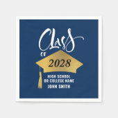 Minimalistischer Gold Grad Cap Stilvoller Script-A Serviette (Vorderseite)