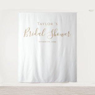 Minimalistischer Gold Hochzeitsdusche Hintergrund Wandteppich