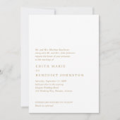 Minimalistischer Gold QR Code Moderne Hochzeit Einladung (Vorderseite)