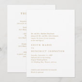 Minimalistischer Gold QR Code Moderne Hochzeit Einladung (Vorne/Hinten)