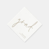 Minimalistischer Gold-Script-Name Jahr Abschluss Serviette (Ecke)
