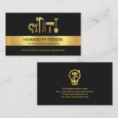 Minimalistischer Gold Stripe Handyman Tools Contra Visitenkarte (Vorne/Hinten)