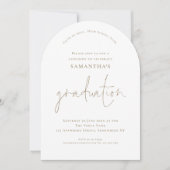 Minimalistischer Gold Text Grad Luncheon Abschluss Einladung (Vorderseite)