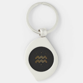 Minimalistischer Gold-Wassermann-Tierkreis-Schlüss Schlüsselanhänger