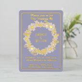 Minimalistischer Goldblumenschaden auf dem Mute Bl Folieneinladung (Stehend vorne)