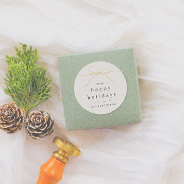 Minimalistischer Goldbow und moderne Typografie We Runder Aufkleber