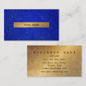 Minimalistischer Golden Glitzer Cobalt Blue Vip Visitenkarte (Vorne/Hinten)