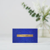 Minimalistischer Golden Glitzer Cobalt Blue Vip Visitenkarte (Stehend Vorderseite)