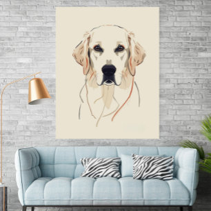 Minimalistischer Golden-Retriever-Linienkunst-Post Poster