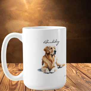 Minimalistischer Golden Retriever  Personalisieren Kaffeetasse