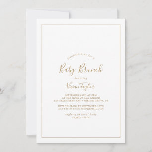 Minimalistischer goldener Baby-Brunch Einladung