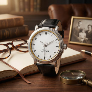 Minimalistischer Goldener Namensmoderner Für Vater Armbanduhr