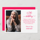 Minimalistischer GoldGeburtstag Dankeschön-Karte Einladung (Vorne/Hinten)