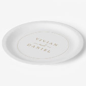 Minimalistischer Goldhupe Pappteller (Schrägansicht)