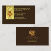 Minimalistischer Goldrausch Rustikal Brown Interna Visitenkarte (Vorne/Hinten)