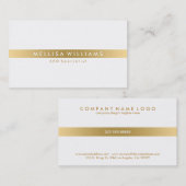 Minimalistischer Goldschingel auf Weiß Visitenkarte (Vorne/Hinten)