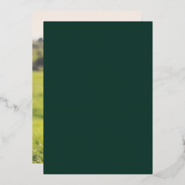 Minimalistischer Goldstreifen | Emerald Foto Back  Folieneinladung