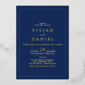 Minimalistischer Goldstreifen | Hochzeit von Schif Folieneinladung (Vorderseite)