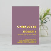 Minimalistischer Goldtext-Dusty-Rose Hochzeitsempf Folieneinladung (Stehend vorne)