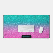 Minimalistischer Gradient des grünen und rosa Glit Schreibtischunterlage (Tastatur & Maus)