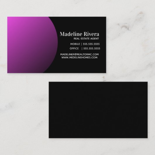 Minimalistischer Gradient Lila Real Anwesen Agent Visitenkarte (Vorne/Hinten)