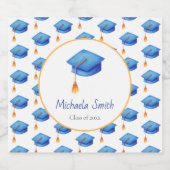 Minimalistischer Graduierungs-Cap Personalisierter Schaumweinetikett (Einzelnes Label)