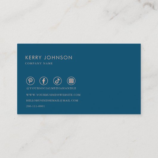 Minimalistischer Grafikdesigner in Blau, Rosa und  Visitenkarte (Rückseite)