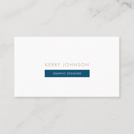 Minimalistischer Grafikdesigner in Blau, Rosa und Visitenkarte (Vorderseite)