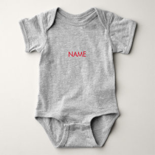 Minimalistischer, grau individuelle Name Text mode Baby Strampler