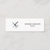 Minimalistischer Graue und weißer Schere Mini Visitenkarte (Vorderseite)