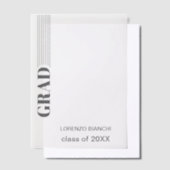 Minimalistischer grauer Abschluss Pergament Einladungen (Versetzt)