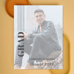 Minimalistischer grauer Abschluss Pergament Einladungen