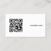 Minimalistischer grauer, fetter Monogramm-QR-Code- Visitenkarte (Rückseite)