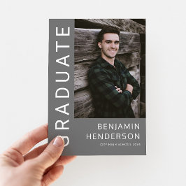 Minimalistischer Grauer Foto Abschluss Ankündigung