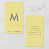 Minimalistischer grauer gelber Hintergrund Visitenkarte (Vorne/Hinten)