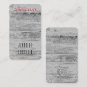 Minimalistischer grauer Holzhintergrund Elegant Sc Visitenkarte (Vorne/Hinten)