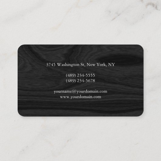 Minimalistischer Grauer Holzmonogramm-Manager Visitenkarte (Rückseite)