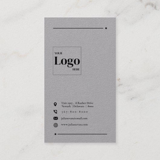 Minimalistischer grauer LinkedIn-QR-Code Visitenkarte (Rückseite)