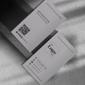Minimalistischer grauer LinkedIn-QR-Code Visitenkarte