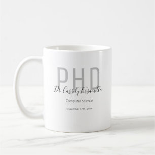 Minimalistischer grauer PhD-Abschluss Kaffeetasse