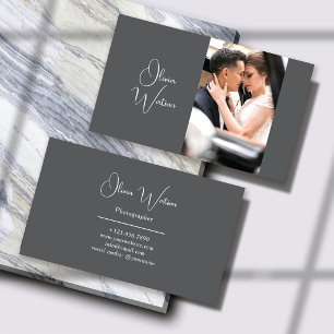 Minimalistischer grauer Schriftzug Professional Ph Visitenkarte