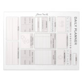 Minimalistischer grauer Tagesplaner - Anpassbarer  Notizblock (Vorderseite)