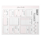 Minimalistischer grauer Tagesplaner - Anpassbarer Notizblock (Vorderseite)