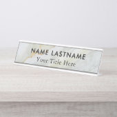 Minimalistischer grauer weißer Marmor Schreibtischnamensplakette (Vorderseite )